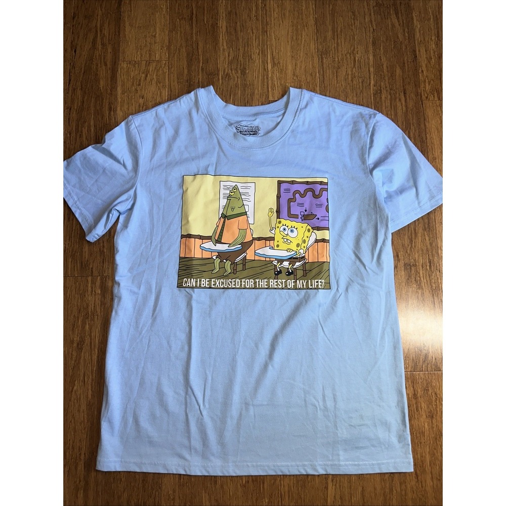 SpongeBob SquarePants Women's Graphic Tee with Short Sleeves, Size Sm Blue NWOT